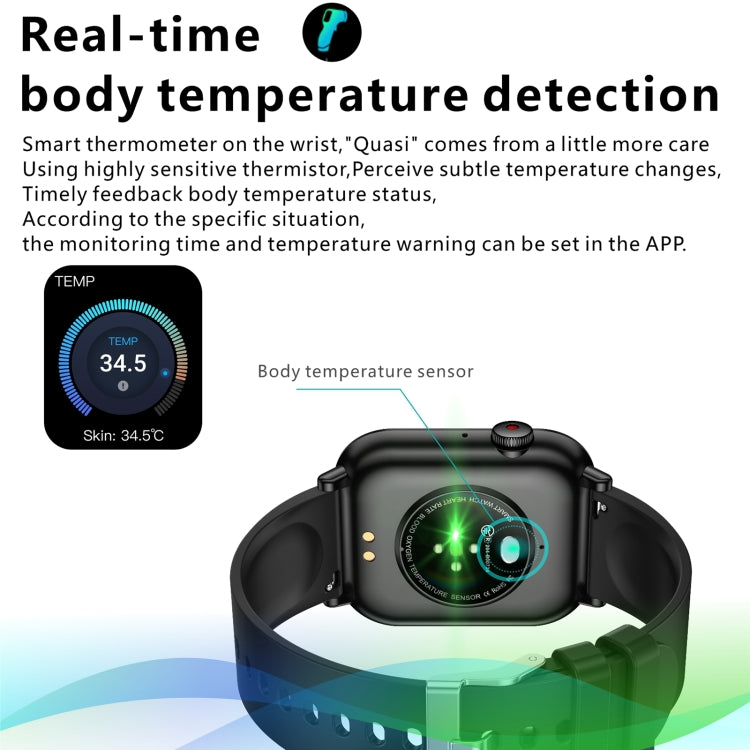 QX9 1.96 inch BT5.2 Smart Sport Watch, Support Bluetooth Call / Sleep / Blood Oxygen / Heart Rate / Blood Pressure Health Monitor