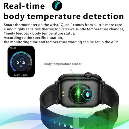 QX9 1.96 inch BT5.2 Smart Sport Watch, Support Bluetooth Call / Sleep / Blood Oxygen / Heart Rate / Blood Pressure Health Monitor