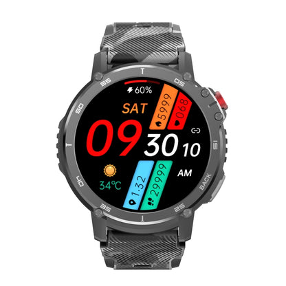 C22 1.6 inch Round Screen Bluetooth Smart Watch, Support Health Monitoring & 24 Sports Modes