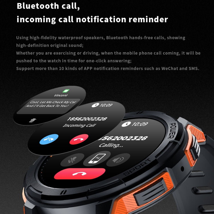 LEMFO C25 1.43 inch HD Round Screen Outdoor Smart Watch Supports Blood Oxygen Detection/Sedentary Reminder