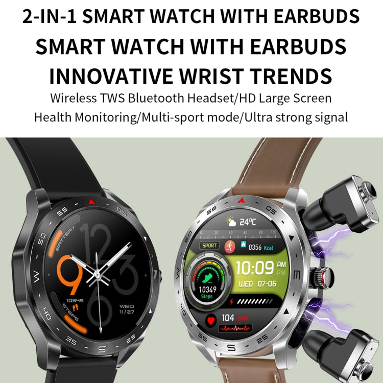 T95 1.52 inch BT5.0 Smart Sport Watch with Earbuds, Support Bluetooth Call / Blood Oxygen / Heart Rate / Blood Pressure Health Monitor