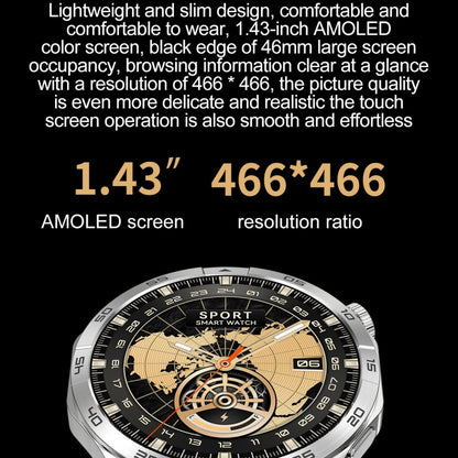 LEMFO HK4 1.43 inch AMOLED Round Screen Smart Watch Supports Bluetooth Calls