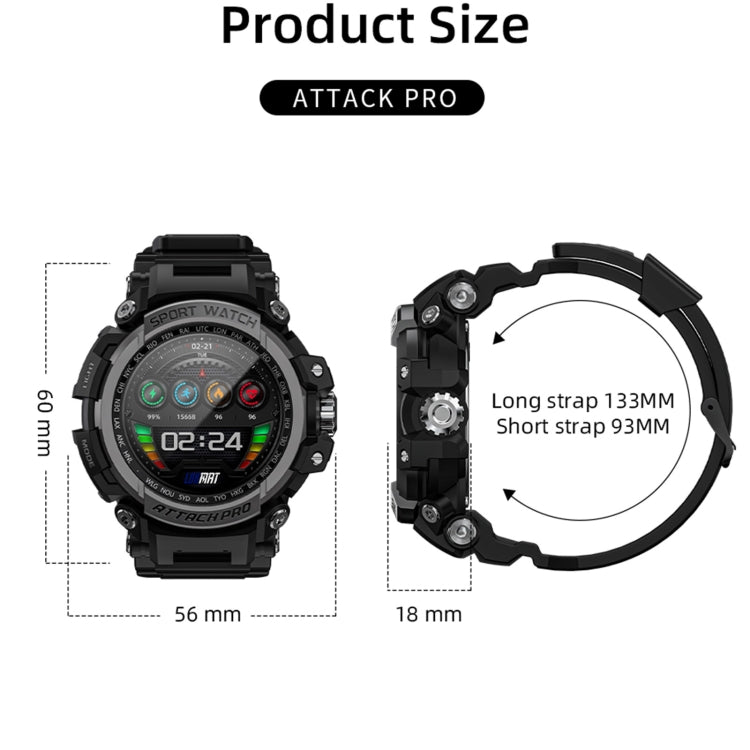 LOKMAT ATTACK Pro 1.39 inch BT5.1 Smart Sport Watch, Support Bluetooth Call / Sleep / Heart Rate / Blood Pressure Health Monitor