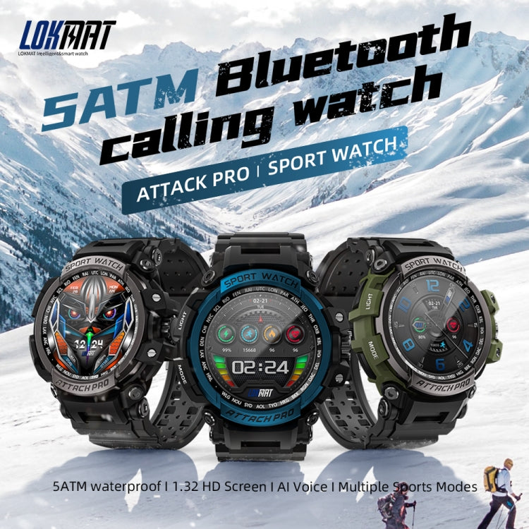 LOKMAT ATTACK Pro 1.39 inch BT5.1 Smart Sport Watch, Support Bluetooth Call / Sleep / Heart Rate / Blood Pressure Health Monitor