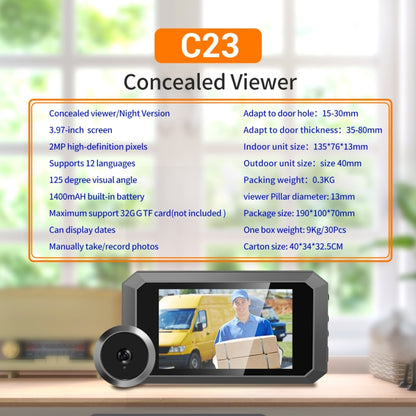 ESCAM C23 3.97 inch 1080p Smart Digital Door Concealed Viewer Wide Angle With Night Vision