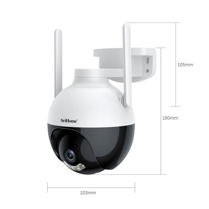 SriHome SH045 2MP DC5V IP66 Waterproof AI Auto Tracking Night Vision WiFi HD Camera, DC5V