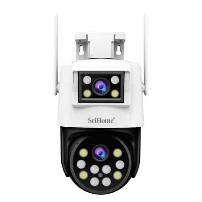 SriHome SH048 2MP + 2MP Humanoid Tracking Smart Night Vision Dual Lens IP Camera, SH048