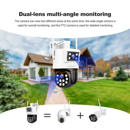 SriHome SH048 2MP + 2MP Humanoid Tracking Smart Night Vision Dual Lens IP Camera, SH048