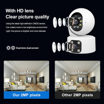 SriHome SH049 2MP + 2MP Humanoid Tracking Smart Night Vision Dual Lens HD IP Camera, SH049