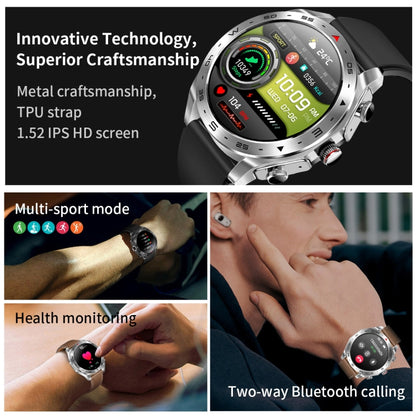 LEMFO T95 1.52 inch IPS Screen 2 in 1 Bluetooth Earphone Smart Watch Support Health Monitoring