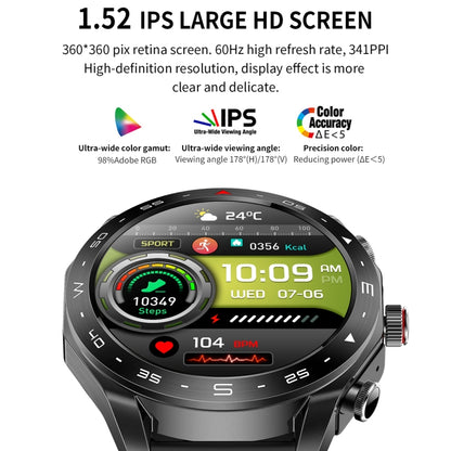 LEMFO T95 1.52 inch IPS Screen 2 in 1 Bluetooth Earphone Smart Watch Support Health Monitoring