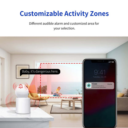 ESCAM QF104 One Click Video Call 3MP Indoor Humanoid Detection Audible Alarm Color Night Version Smart WiFi Camera, AU Plug, US Plug, UK Plug, EU Plug