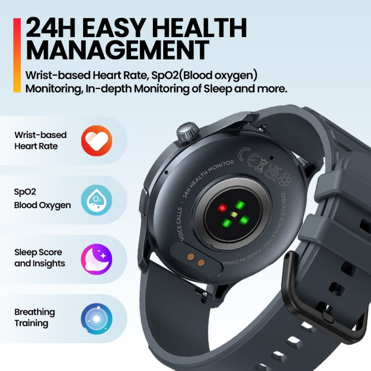 Zeblaze Btalk 3 Pro 1.43 inch BT5.2 Fitness Wellness Smart Watch, Support Bluetooth Call / Sleep / Blood Oxygen / Heart Rate / Blood Pressure Health Monitor