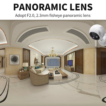 CM-I310M 3MP 180 Degree Panoramic Smart PTZ WiFi Surveillance Camera, EU Plug, US Plug, UK Plug, AU Plug