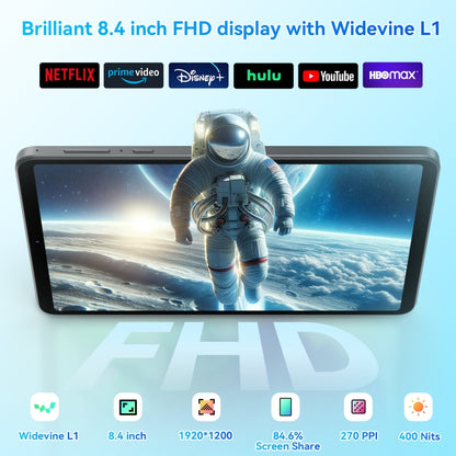 HEADWOLF Fpad5 4G LTE Tablet PC, 8.4 inch Android 14 MT6789 Octa Core Support Dual SIM, Global Version with Google Play, Fpad5