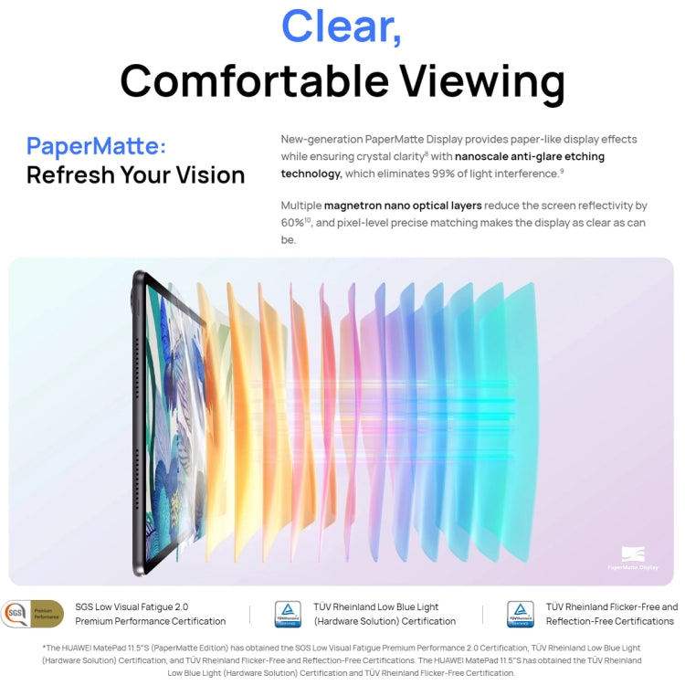 HUAWEI MatePad 11.5S PaperMatte Edition WIFI, HarmonyOS 4.2 Hisilicon Kirin 9000WL, Not Support Google Play, 8GB+256GB, 8GB+256GB PaperMatte Edition