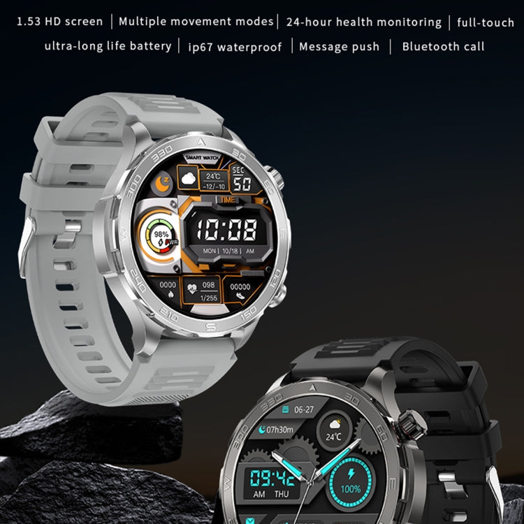 DK67 1.53 inch IP67 BT 5.0 Fitness Sport Smart Watch, Support Bluetooth Call / Sleep / Blood Oxygen / Heart Rate / Blood Pressure Health Monitor