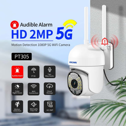 ESCAM PT305 2MP HD Motion Detection WiFi Intelligent Dual-light Source Camera, PT305