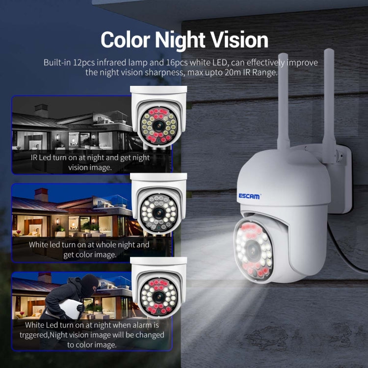 ESCAM PT305 2MP HD Motion Detection WiFi Intelligent Dual-light Source Camera, PT305