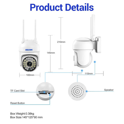 ESCAM PT305 2MP HD Motion Detection WiFi Intelligent Dual-light Source Camera, PT305