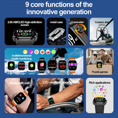 G40S 2.06 inch IP67 BT5.2 Sport Smart Watch, Support Bluetooth Call / Sleep / Blood Oxygen / Heart Rate / Blood Pressure Health Monitor