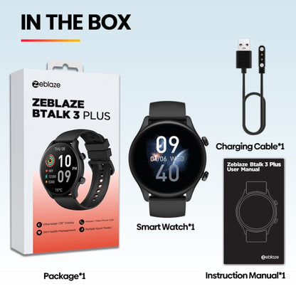 Zeblaze Btalk 3 Plus 1.39 inch Screen Fitness & Wellness Smart Watch Supports Voice Calling