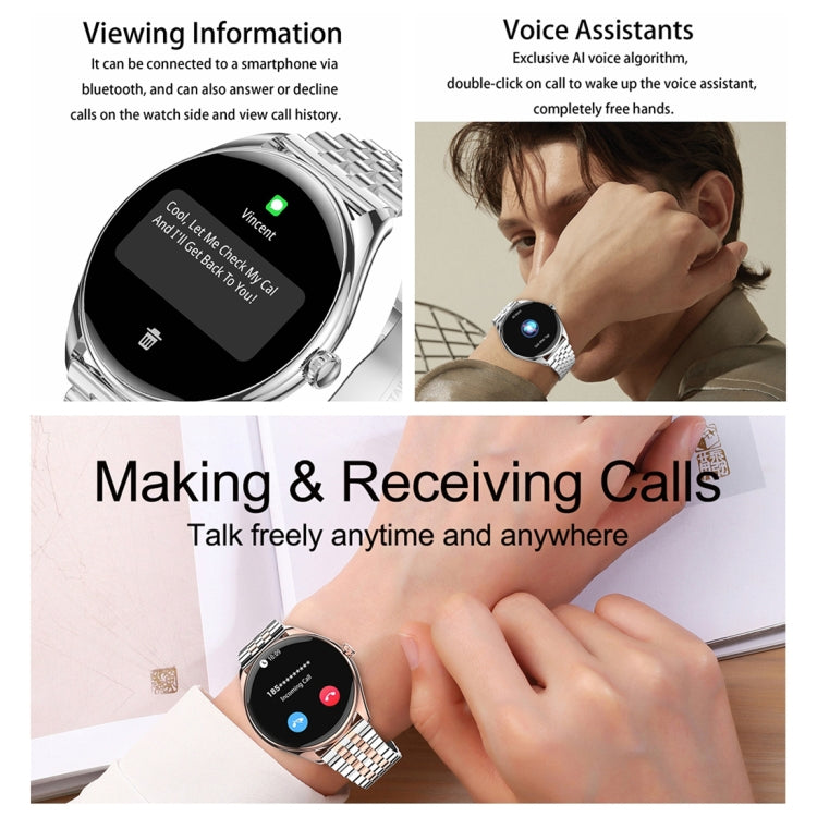 MT55 1.43 inch AMOLED HD Screen Ultra-thin Smart Call Health Watch, Silicone Strap