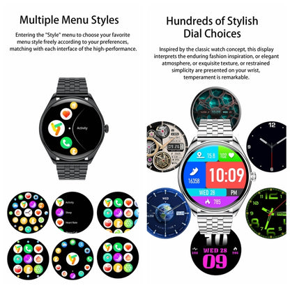 MT55 1.43 inch AMOLED HD Screen Ultra-thin Smart Call Health Watch, Silicone Strap