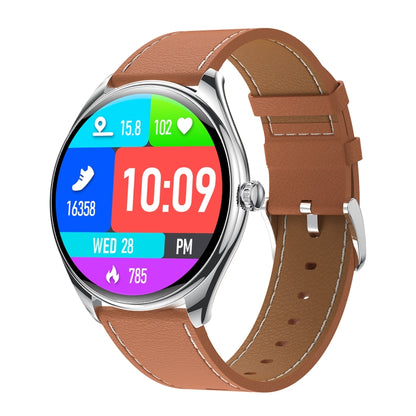 MT55 1.43 inch AMOLED HD Screen Ultra-thin Smart Call Health Watch, Leather Strap