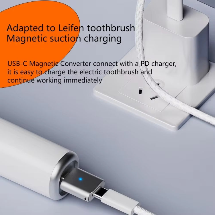 For Laifen Electric Toothbrush Magnetic Charging Adapter, Type-C Female to Side Bend, Type-C Female to Straight Head, 8 Pin Female to Side Bend, 8 Pin Female to Straight Head