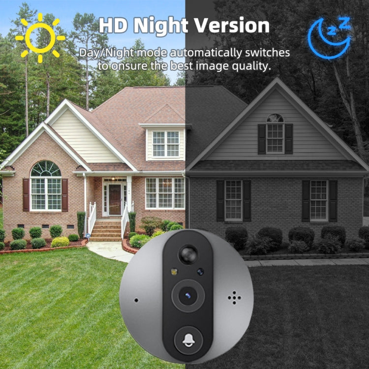 SY-37 4.3 inch Color Screen Graffiti Hidden 1080P WiFi Smart Cat Eye Video Doorbell, SY-37