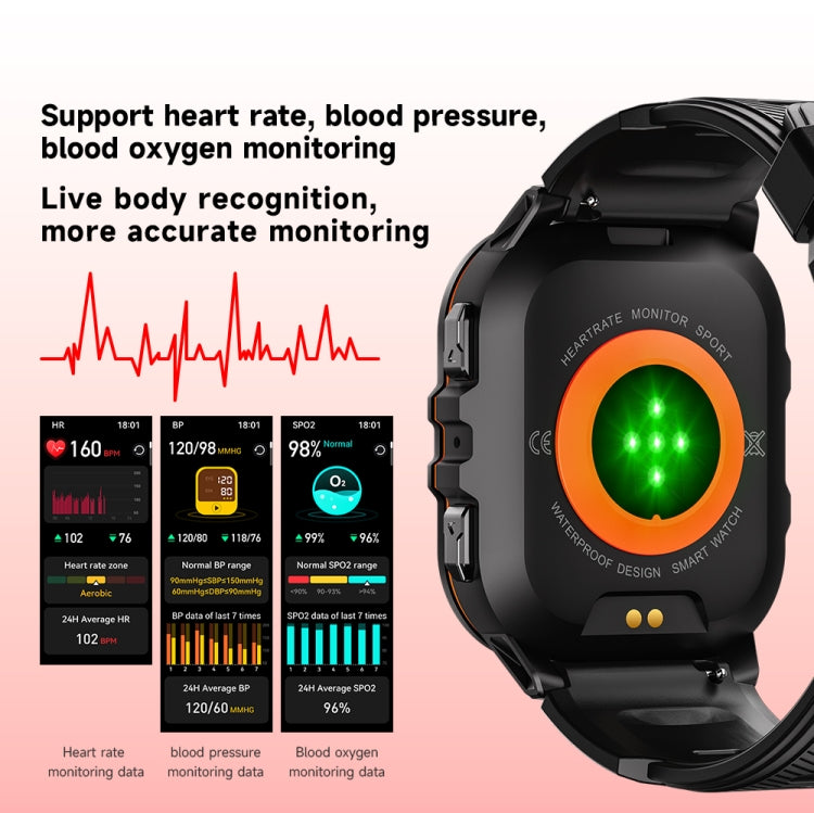 LEMFO C26 1.96 inch Sport Smart Watch, Support Bluetooth Call / Message Notification / Heart Rate / Blood Pressure Health Monitor