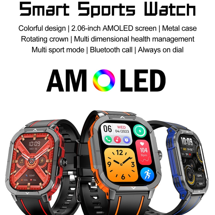 LEMFO HK56 2.06 inch BT5.3 IP68 Sport Smart Watch, Support Bluetooth Call / Message Notification / Heart Rate / Blood Pressure Health Monitor