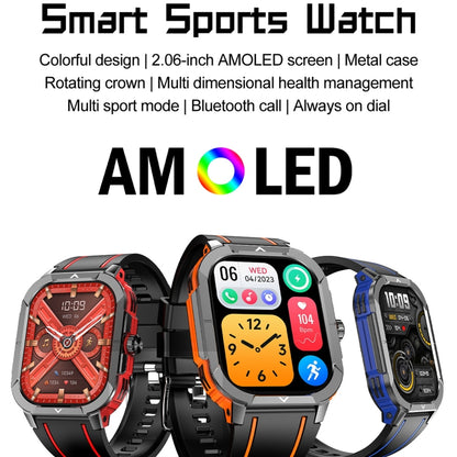 LEMFO HK56 2.06 inch BT5.3 IP68 Sport Smart Watch, Support Bluetooth Call / Message Notification / Heart Rate / Blood Pressure Health Monitor