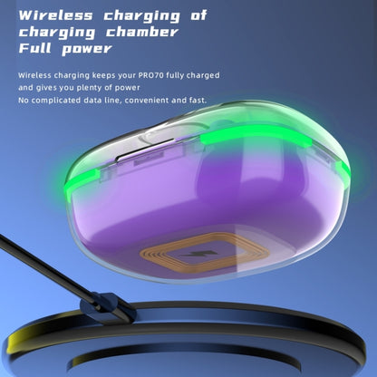 Pro 70+ Intelligent Digital Display V5.3 Bluetooth Earphones Support Wireless Charging, Pro 70+