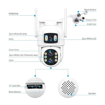 ESCAM QF500 5+5MP Motion Detection WiFi Intelligent 10X Optical Zoom Camera, QF500