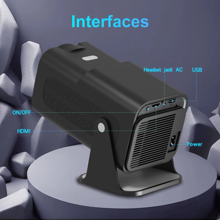 Y6S 4K Android 12.0 Portable Home HD Mini WiFi Projector, US Plug, EU Plug, UK Plug, AU Plug