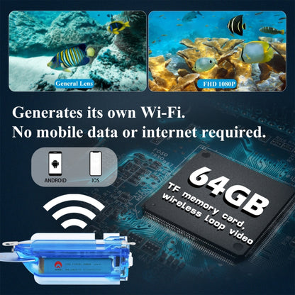 Lure 1080P Wireless Underwater Fishing Video Camera with Loop Recording / APP Remote Control