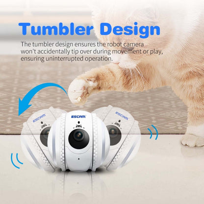 ESCAM QF011 2MP Smart Pet Robot Camera with Night Vision & APP Remote Control, QF011