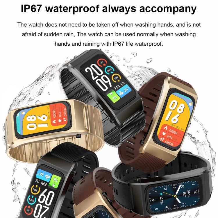 A8 1.98 inch 2 in 1 Bluetooth Earphone Silicone Strap Smart Watch, Support ECG / NFC