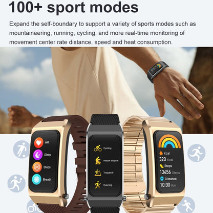 A8 1.98 inch 2 in 1 Bluetooth Earphone Silicone Strap Smart Watch, Support ECG / NFC