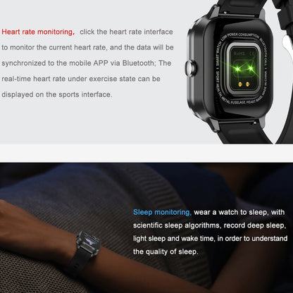 D8 Pro 2.01 inch 2 in 1 Bluetooth Earphone Silicone Strap Smart Watch, Support NFC with Cover