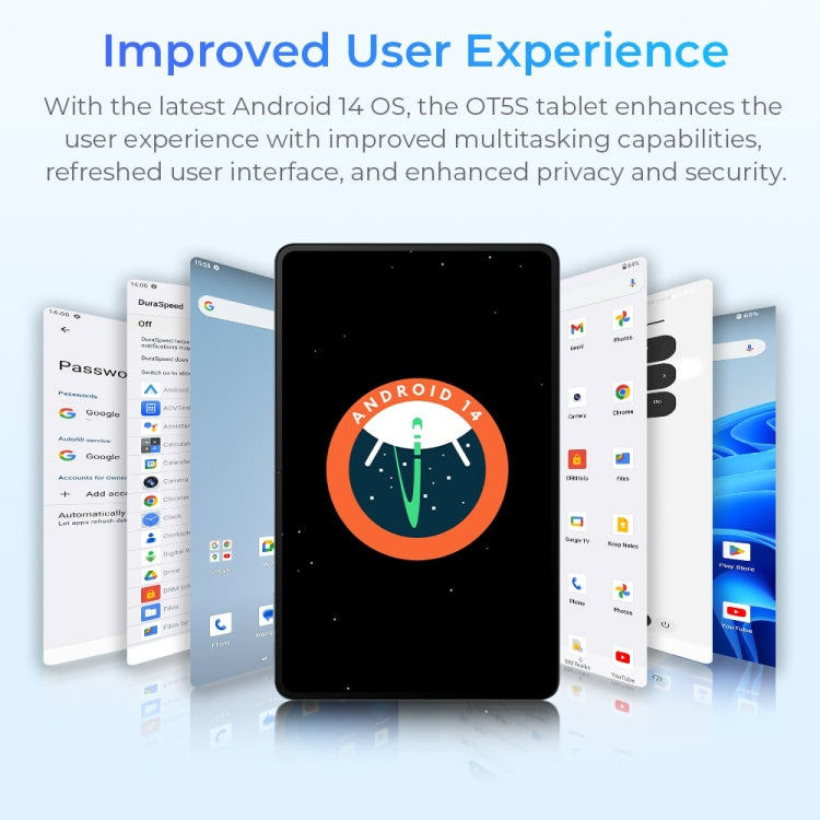 OUKITEL OT5S Tablet PC 12 inch 2.4K Screen, Android 14 Unisoc Tiger T606 Octa Core, Support Dual SIM 4G Network, EU Plug, 6GB+256GB, OT5S