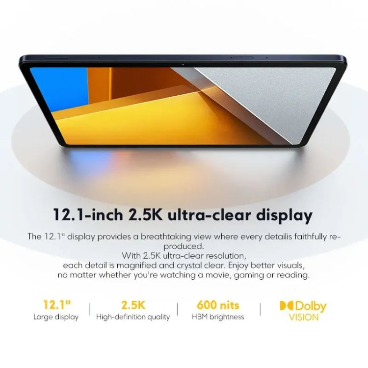 Xiaomi Poco Pad 12.1 inch Tablet PC Global, HyperOS Qualcomm Snapdragon 7s Gen2 Octa Core, 10000mAh Battery, 8GB+256GB