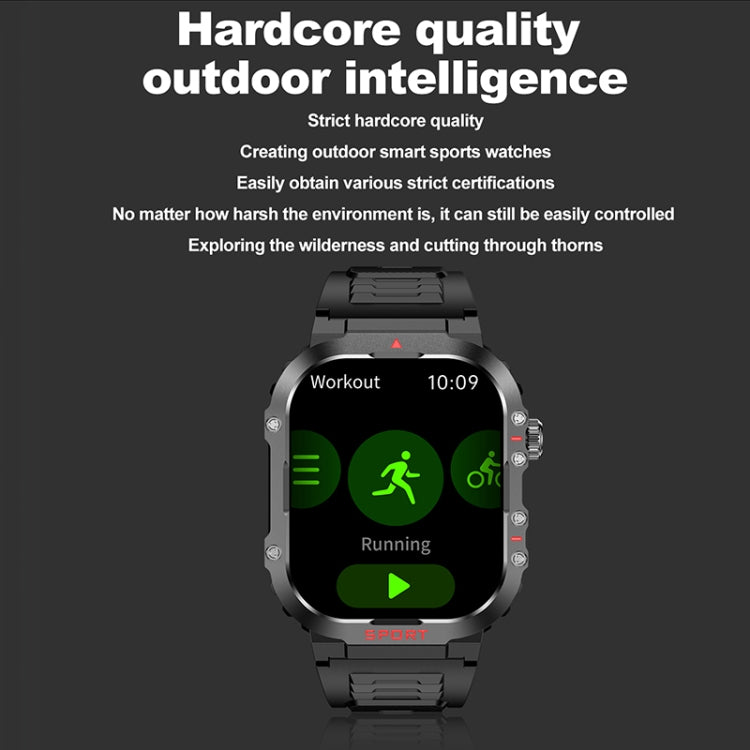 G45 2.01 inch Screen Silicone Strap 10m Waterproof Smart Watch, Support Flashlight / Bluetooth Call / HRV