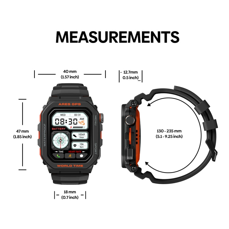 Zeblaze Ares GPS Rugged GPS Smart Watch, Support Heart Rate / Pulse Ox Blood Oxygen