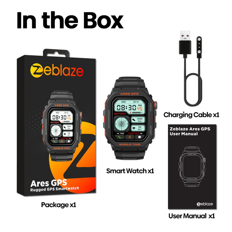 Zeblaze Ares GPS Rugged GPS Smart Watch, Support Heart Rate / Pulse Ox Blood Oxygen