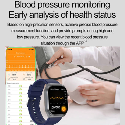 ET585 2.04 inch Steel Strap IP68 Waterproof Smart Watch, Support ECG / Blood Composition Measurement