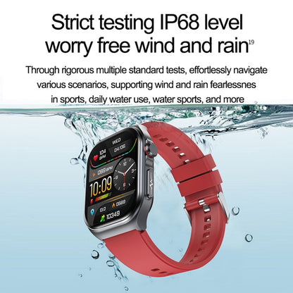 ET585 2.04 inch Steel Strap IP68 Waterproof Smart Watch, Support ECG / Blood Composition Measurement