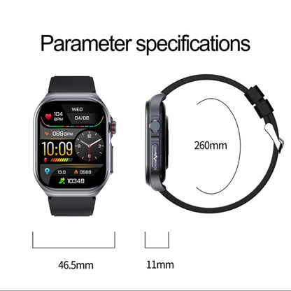 ET585 2.04 inch Steel Strap IP68 Waterproof Smart Watch, Support ECG / Blood Composition Measurement